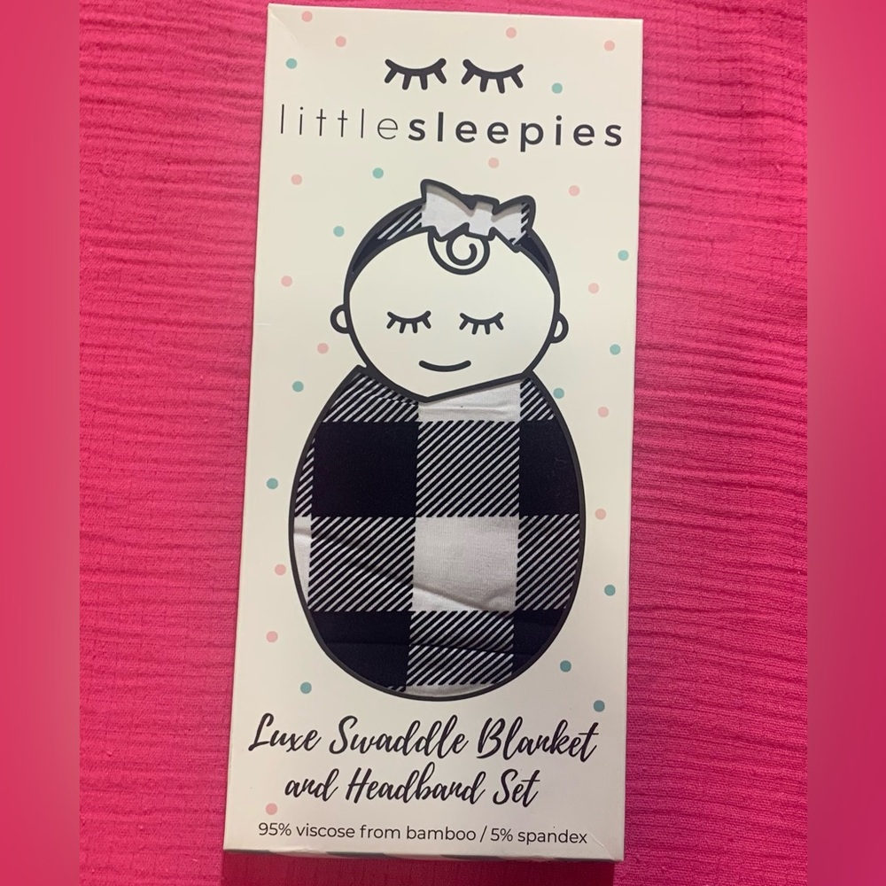 Little sleepies swaddle with bow headband